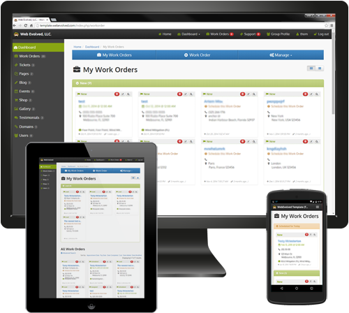 Web Evolved Work Order Software